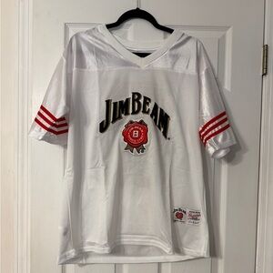 Jim Beam Whiskey #80 Football Jersey Mens Large White Red Officially Licensed